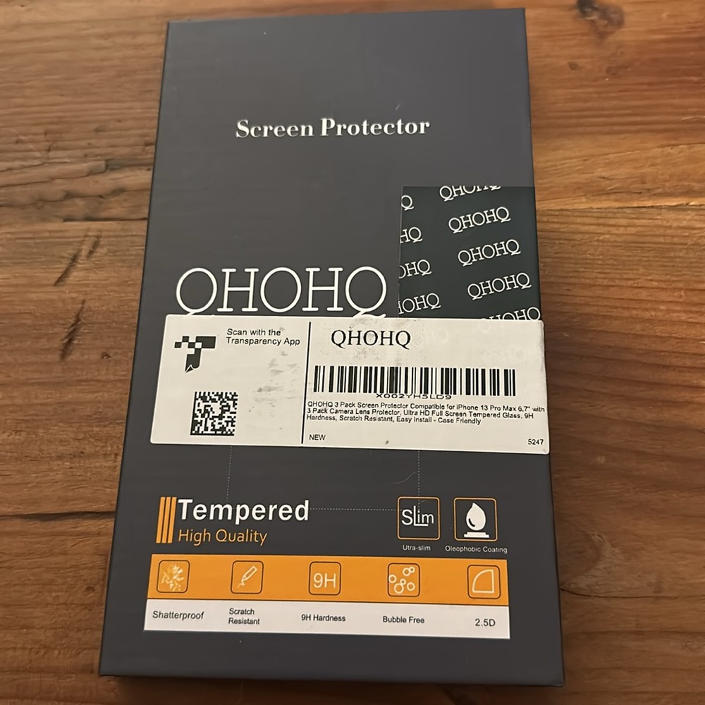 QHOHQ Screen Protector and Camera Lens Set - iPhone 13 Pro Max - Picture 3 of 6